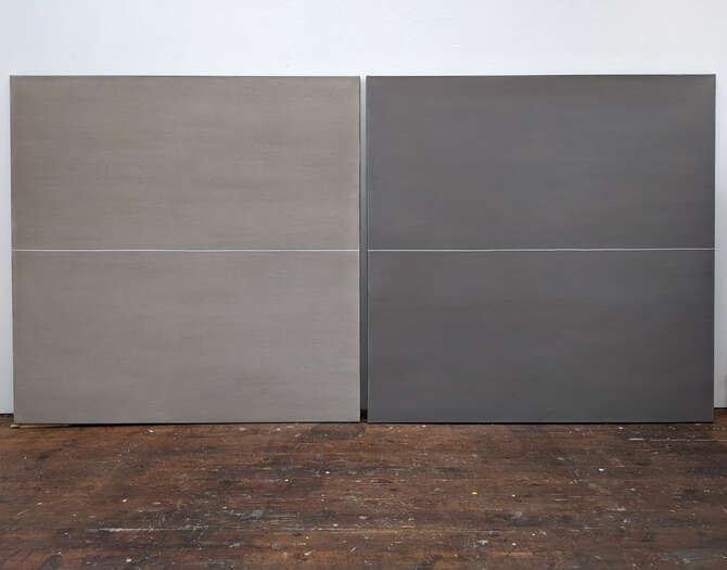 By Choice no. 1 & 2 | 2019 | soil from Germany, France & USA with acrylic on linen | ea.150 x 150 cm By Choice no. 1 & 2 | 2019 | soil from Germany, France & USA with acrylic on linen | ea.150 x 150 cm