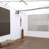 In the Studio | Finding Space 2019 | 151 x 150 cm | The Grey in the Light 2018 | 160 x 280 cm | soils from Germany & USA with acrylic on cotton In the Studio | Finding Space 2019 | 151 x 150 cm | The Grey in the Light 2018 | 160 x 280 cm | soils from Germany & USA with acrylic on cotton