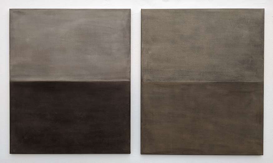 Another Day, Another Horizon no. 7 & 6 | 2020 | soil from Bavaria, Germany on linen | ea. 90 x 75 cm Another Day, Another Horizon no. 7 & 6 | 2020 | soil from Bavaria, Germany on linen | ea. 90 x 75 cm