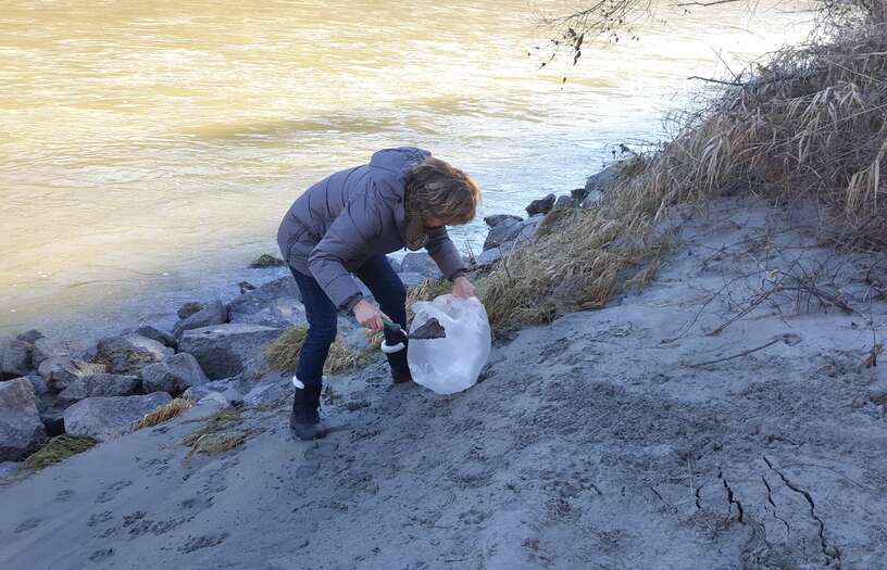 Digging for soil | Salzach river, Germany