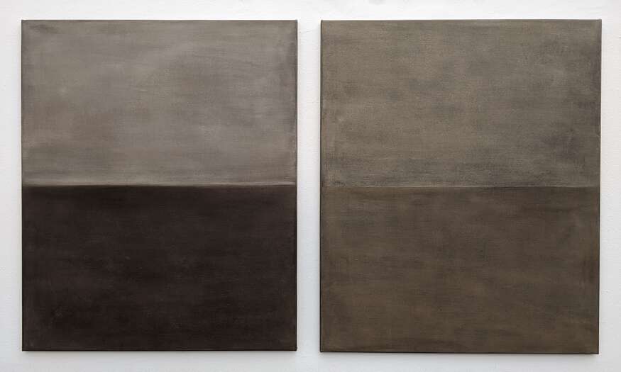Another Day, Another Horizon no. 7 & 6 | 2020 | soil from Bavaria, Germany with acrylic on linen | ea. 90 x 75 cm