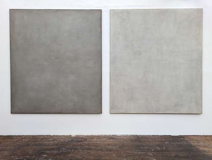 Just That Time of Year (diptych) | 2020 | soils from Bavaria, Germany | with acrylic on cotton | ca. 160 x 290 cm