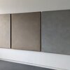 In Between (triptych) | 2025| soils from Germany, Italy, Greece & the USA | with acrylic on cotton | 150 x 400 x 4.5 cm